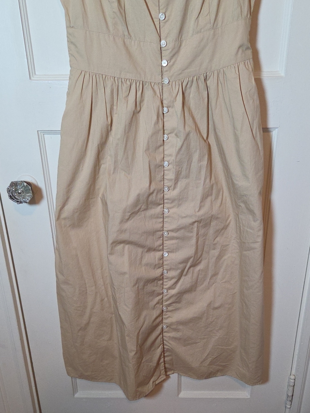J.Crew Sleeveless Button-Front Cotton Poplin Midi Dress In Beachwood Size 8 - Picture 7 of 16